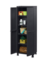 KETER hageskap på 184 cm med 2 dører i svart plast